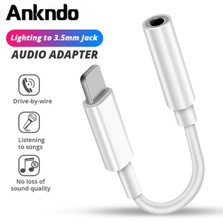 สินค้า Ankndo อะแดปเตอร์แจ็คหูฟัง 8Pin เป็น 3.5 มม. สําหรับอุปกรณ์ iP 7 7 Plus iProduct