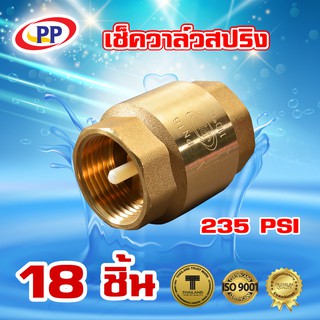 เช็ควาล์วสปริงทองเหลืองPP(พีพี) ขนาด 2" (2นิ้ว) จำนวน 1 ลัง ( 18ชิ้น )