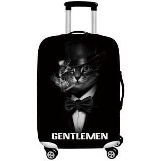 ผ้าคลุมกระเป๋าเดินทาง รูปแมวมาเฟีย ผ้ายืดหยุ่น เหมาะกับกระเป๋า 18-32 นิ้ว