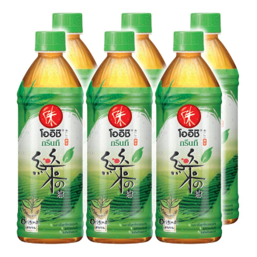 โออิชิ ชาเขียว ต้นตำรับ 500 มล. แพ็ค 6 ขวด Oishi Original Green Tea 500