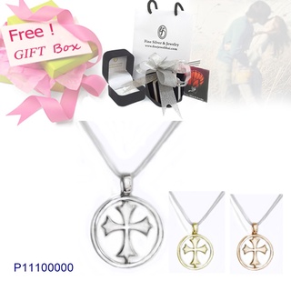 จี้ไม้กางเขน-จี้เงินแท้-จี้สร้อยคอ-Cross-Silver-Pendant-Finejewelthai-P11100000 (สามารถเลือกสีตัวเรือนได้)