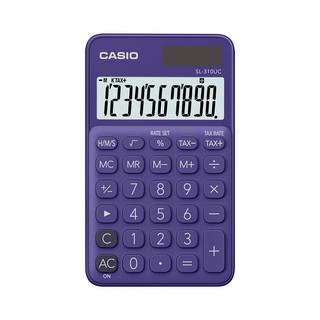 Casio Calculator เครื่องคิดเลข  คาสิโอ รุ่น  SL-310UC-PL แบบสีสัน ขนาดพกพา 10 หลัก สีม่วง