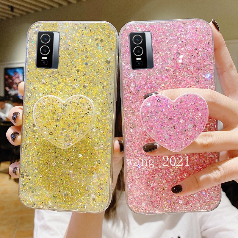 ready-stock-vivo-v23e-y76-5g-y15s-y15a-y33s-y21s-y21-2021-เคส-phone-case-with-shiny-stand-back-cover-high-flash-diamond-silicone-protective-soft-case-เคสโทรศัพท