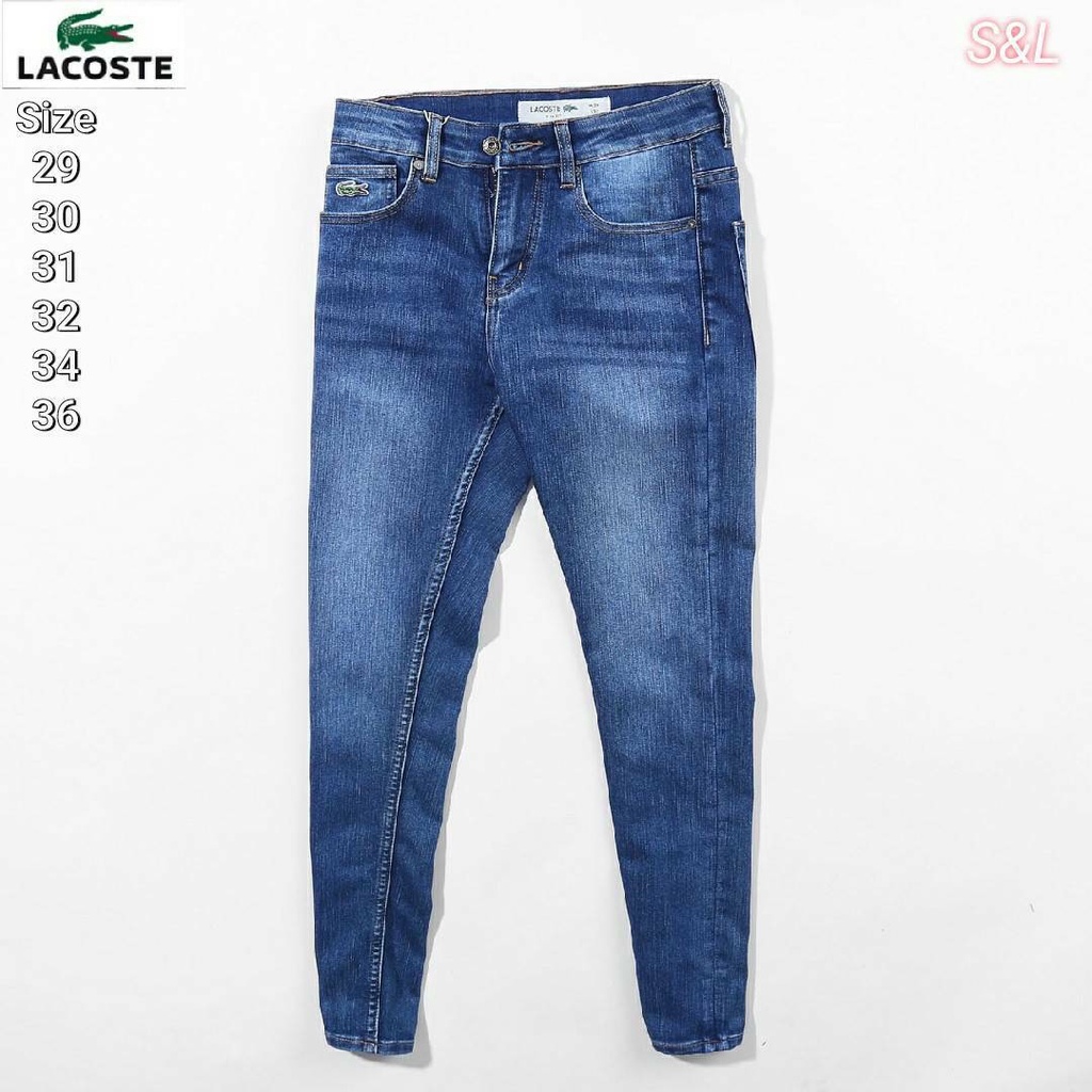 lacoste-กางเกงยีนส์-กางเกงยีนส์ผ้ายืด-กางเกงยีนส์ชาย-กางเกงยีนส์แฟชั่น-กางเกงยีนต์แบรนด์-ทรงสวย-แบรนด์แท้100