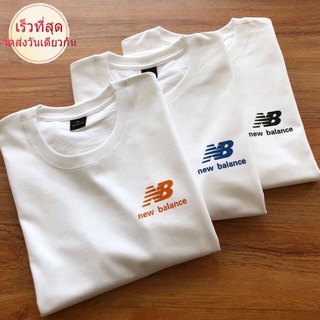 zazat นิวบาลานซ์ เสื้อยืดผู้หญิง NEW BALANCE เสื้อยืดคอก ลมแขนสั้นแฟชั่นฤดูร้อน ผู้ชาย เสื้อยืดพิมพ์ลาย cotton แฟชั่น