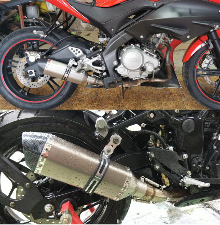 ท่อakrapovic-สีไทเทเนียม-ท่อรถมอไซค์-มีจุกลดเสียง-ปลายท่อ2นิ้ว-ใช้ได้ทุกรุ่น-xmax-ninja-msx-cbr