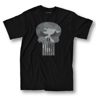 [S-5XL] เสื้อยืด พิมพ์ลายโลโก้ปราสาท Frank Castle The Camo สีดํา สไตล์คลาสสิก ไม่ซ้ําใคร สําหรับผู้ชาย 159528