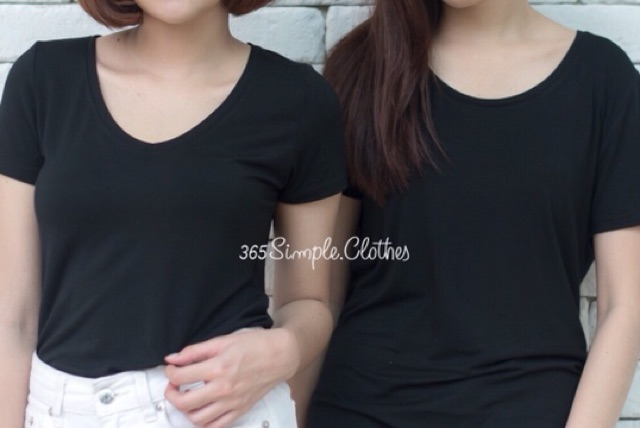 basic-u-i-basic-v-black-เสื้อยืดสีพื้นผ้านิ่มมาก-ผ้านำเข้าเกรดพรีเมียม-ซักแล้วสะบัด-ไม่ยับ-ไม่ต้องรีด