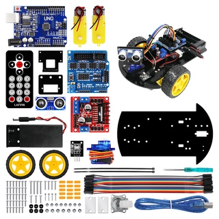 ภาพหน้าปกสินค้า【คลังสินค้าพร้อม】 LAFVIN Smart Car Robot Kit 2 Wd Chassis Kit พร้อมการสอนสำหรับ Arduino Uno DIY Kit เก็บเงินปลายทาง! ที่เกี่ยวข้อง