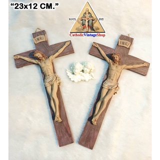 ไม้กางเขน แขวนผนัง ไม้กางเขนพระเยซู คลาสสิค​ สไตล์วินเทจ "Vintage Cross" Catholic Jesus Cross Jesuschrist