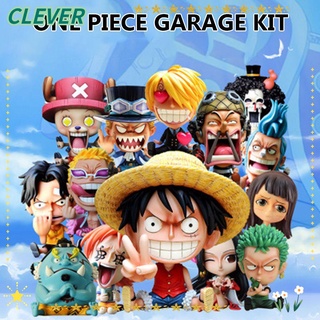Clever โมเดลฟิกเกอร์ Pvc One Piece Luffy Zoro Q เวอร์ชั่น Sanji Nami Usopp Ace ขนาด 10 ซม. สําหรับตกแต่งรถยนต์