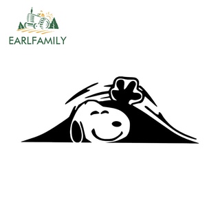 Earlfamily สติกเกอร์ ลายการ์ตูน Snoopy กันน้ํา สําหรับติดตกแต่งหน้าต่างรถยนต์ รถจักรยานยนต์ DIY 13 ซม. x 4.9 ซม.