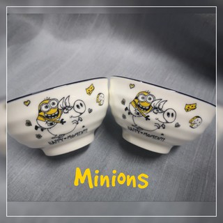 *เซต2ใบ* Minions ชามเซรามิก​ ลายมินเนี่ย​น​