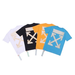 [S-5XL]เสื้อยืด ทรงหลวม พิมพ์ลายลูกศร OW Tape
