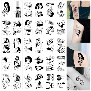 เซ็ท 6 แผ่น แทททูรูปคน ชุด D (รอยสักชั่วคราว) sticker tattoo