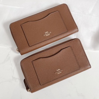 🎀 กระเป๋าสตางค์ซิปรอบ สีน้ำตาล F54007 SADDLE2 ACCORDION ZIP WALLET