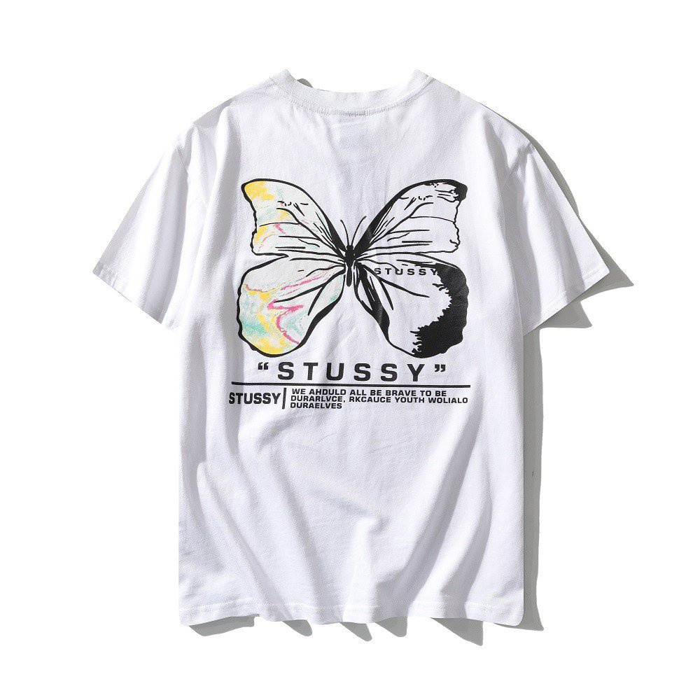เสื้อยืดstussy-yin-and-yang-butterfly-print-pattern-couple-tshirts-pqm6