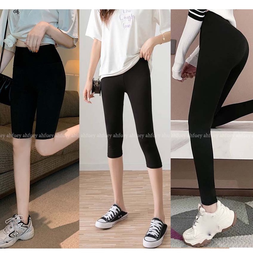พร้อมส่งด่วน-กางเกงเลกกิ้งขาสั้นผ้านิ่มไม่บาดผิวกางเกงเลกกิ้งขายาว-กางเกงเลกกิ้งสีพื้น-ยืดตามตัวเอวหนาไม่ย้วย