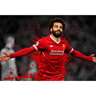 ซาลาห์ Salah Liverpool ลิเวอร์พูล Logo The Kop YNWA โปสเตอร์ Poster วอลเปเปอร์ ตกแต่งผนัง ฟุตบอล Football