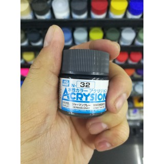 สีสูตรน้ำ Mr.Acrysion Color N32 GERMAN GRAY (Flat) 10ml