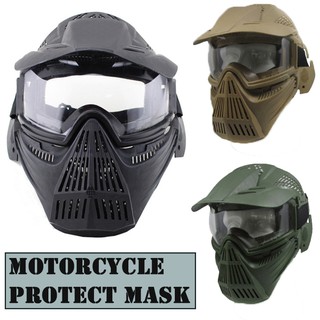 ราคาและรีวิวMen’s Outdoor Sports CS Transformers Face Protection Sunproof PC Lens Tactical Mask