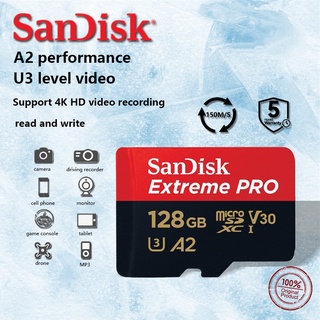 ภาพหน้าปกสินค้าSandisk การ์ดหน่วยความจํา Extreme Pro A2 170MB/s Micro SD U3 4K SDSQXC (32GB 64GB 128GB 256GB 512GB) ที่เกี่ยวข้อง