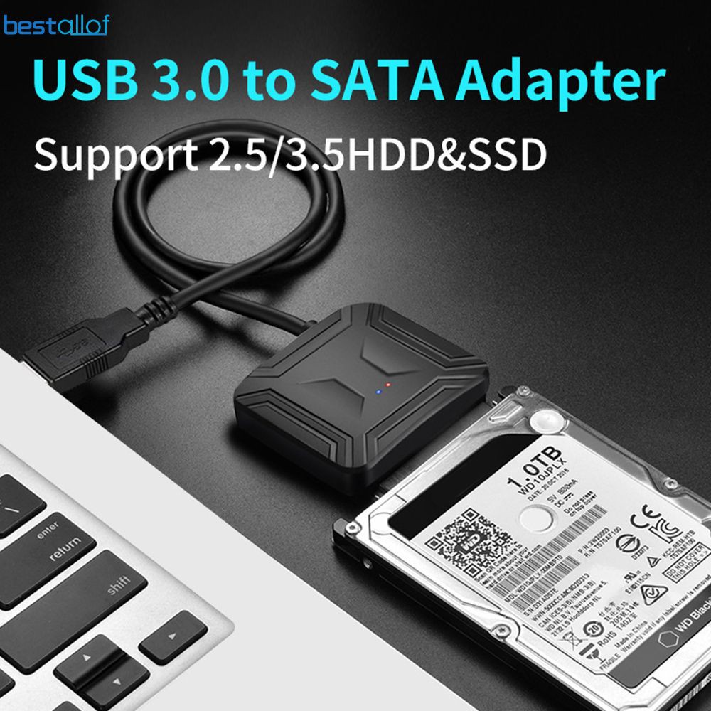 ภาพหน้าปกสินค้าSATA ไปยัง USB 3.0 อะแดปเตอร์สาย 2.0 ถึง Sata Converter สำหรับ Samsung Seagate WD 2.5 3.5 HDD SSD ฮาร์ดไดรฟ์ USB Sata Adapter Best