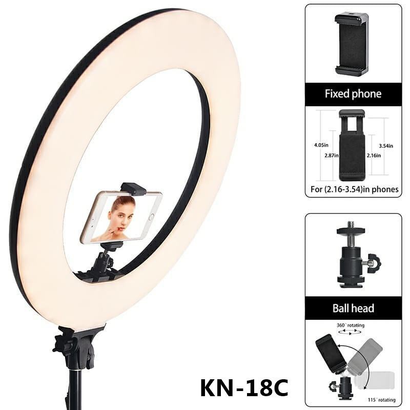 ring-light-led-18-นิ้ว-kn-c-ปรับสีส้ม-ขาว-และความแรงของแสงได้ตามต้องการ