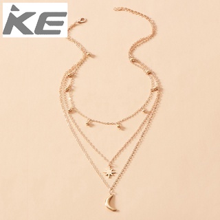 Popular Gold-plated Moon Star MultiNecklace Creative Simple Clavicle Chain Women for girls for