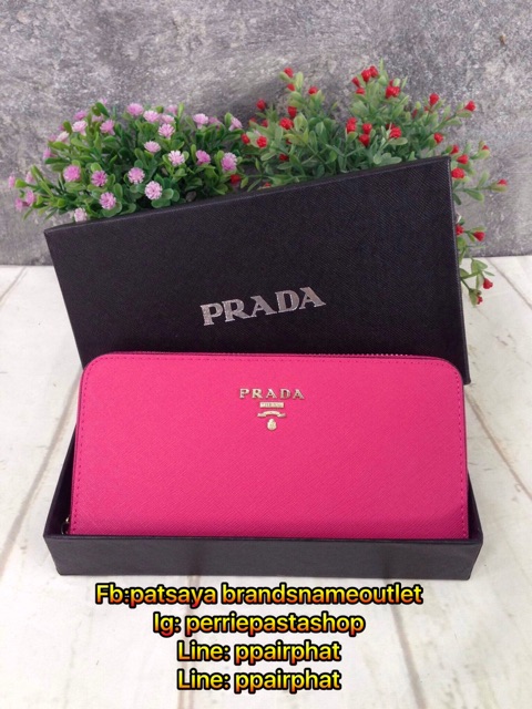 prada-wallet-safiano-กระเป๋าสตางค์ซิปรอบ-หนังsafiano