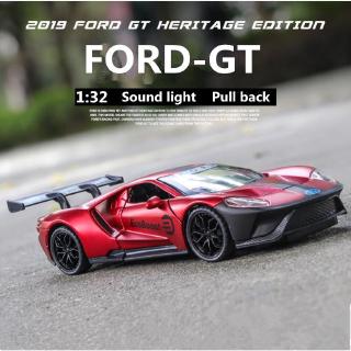 1:32 Ford GT โมเดลรถเหล็กโมเดลรถยนต์เสียงรถลากคอลเลกชันรถยนต์ของเล่น Diecast Vehicles Car Model