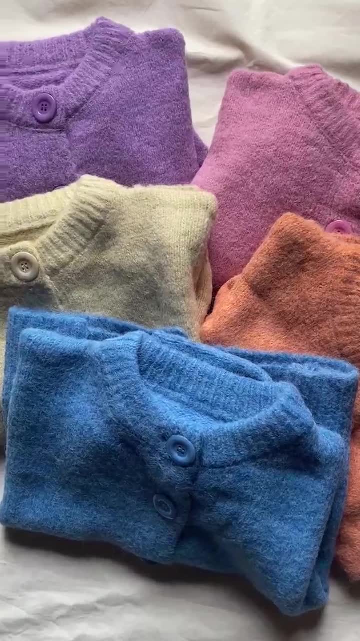 พร้อมส่งทุกสี-ส่งไวมาก-คาร์ดิแกนไหมพรม-สไตล์เกาหลี-เสื้อคลุม-เสื้อกันหนาว-cardigan-คาร์ดิแกน