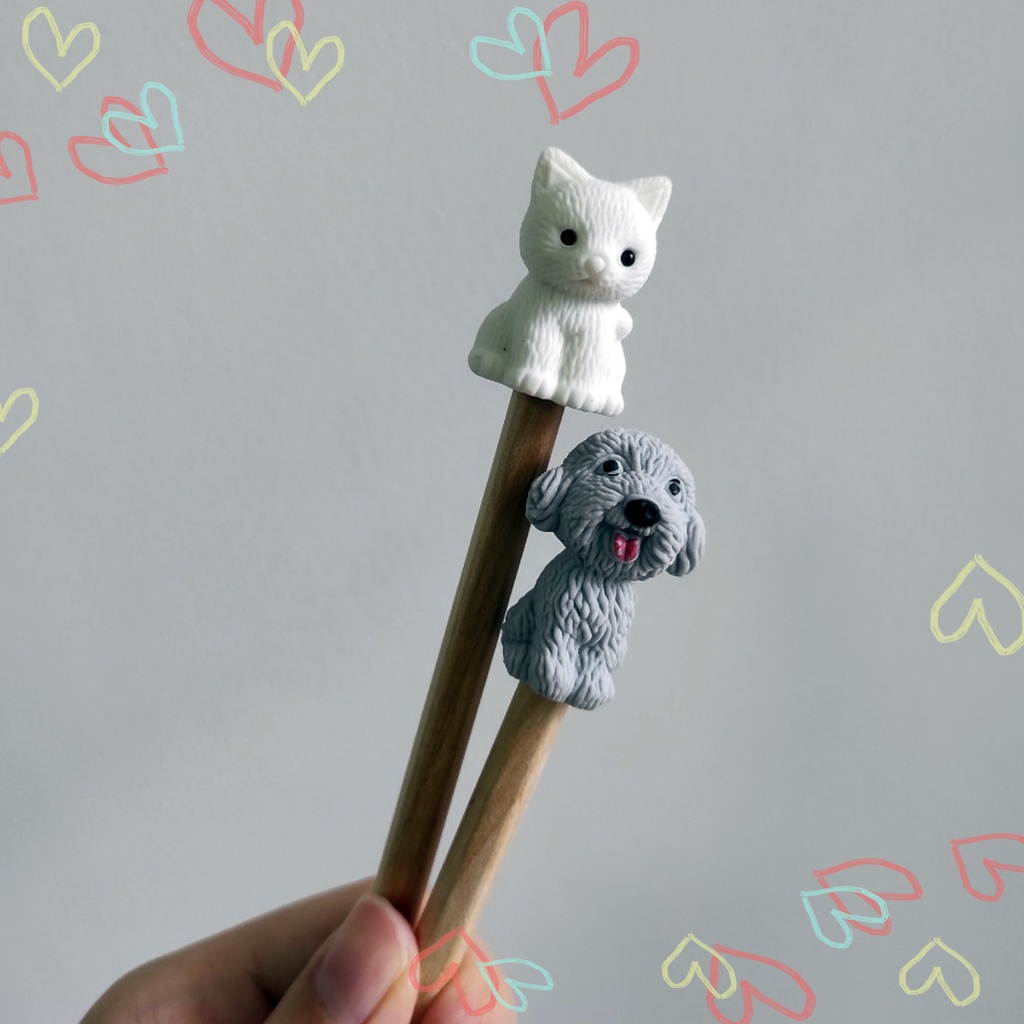 ภาพสินค้าดินสอไม้หัวยางลบ รูปแมว รูปหมา   ดินสอไม้ยางลบแมว ดินสอไม้ยางลบหมา (ยางลบถอดได้) จากร้าน lamun_art บน Shopee ภาพที่ 7