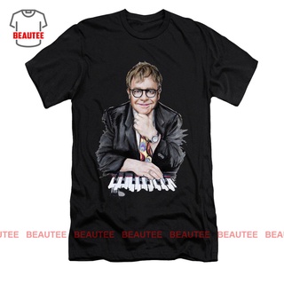 เสื้อยืดผ้าฝ้ายCOTTON เสื้อยืด ลาย Elton JohnS-5XL