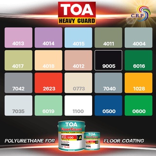 TOA Floorguard PU 100 ฟลอร์การ์ด PU 100 สีอุตสาหกรรม สีทับหน้าโพลียูรีเทนฟิล์มบาง 2 ส่วน สำหรับงานพื้นภายนอก
