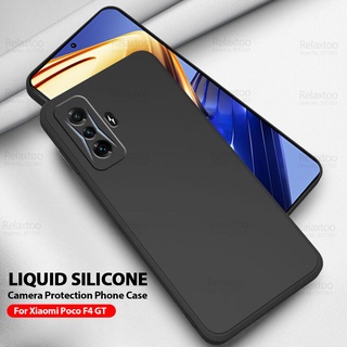 For Xiaomi Poco F4 GT Case Square Liquid Silicone Coque PocoF4 F 4 GT NFC 5G Little Pocco F4GT Camera Protect Bumper Phone Cover