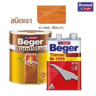 สีย้อมไม้เบเยอร์ G-1906 สีไม้มะค่า ใช้งานคู่ทินเนอร์ผสมBeger M-1199 (ชุดประหยัด)