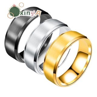 สินค้า 【XINYIA】 แหวนไทเทเนียม เรียบง่าย สีดํา ทอง เงิน แหวนขัดนิ้ว 2022