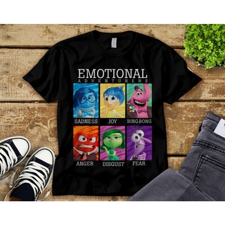 ROUNDคอลูกเรือNeckเสื้อยืด พิมพ์ลาย Disney Inside Out Emotional Yearbook Group สําหรับผู้ชาย และผู้หญิง-4XL