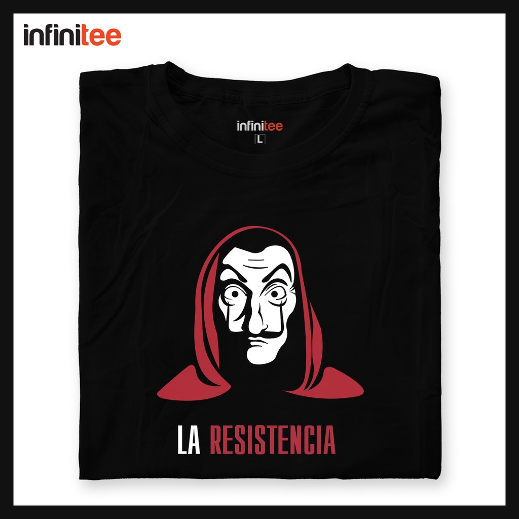 ไม่มีที่สิ้นสุด-money-heist-la-resistencia-netflix-shirt-in-black-เสื้อยืด-สำหรับผู้ชาย-women-unisex-t-shirt-mnl