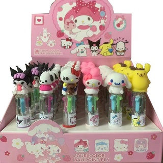 Sanrio ปากกาลูกลื่น ลายการ์ตูนน่ารัก เครื่องเขียน หลากสี 4 สี สําหรับเด็ก