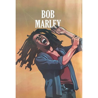 โปสเตอร์ รูปวาด นักร้อง เร็กเก้ บ็อบ มาร์เลย์ BOB Marley POSTER 24”x35” Inch Jamaica Reggae Ska