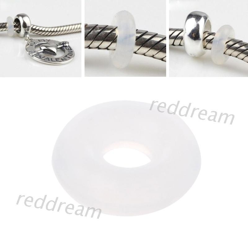 L 100PCS Silicone Rubber Stoppers Ring Bead Spacer Charm Bracelet For