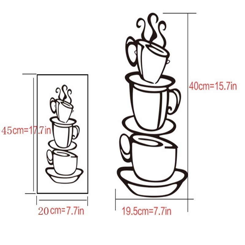 สติ๊กเกอร์ติดผนังลายถ้วยกาแฟสําหรับตกแต่งบ้าน