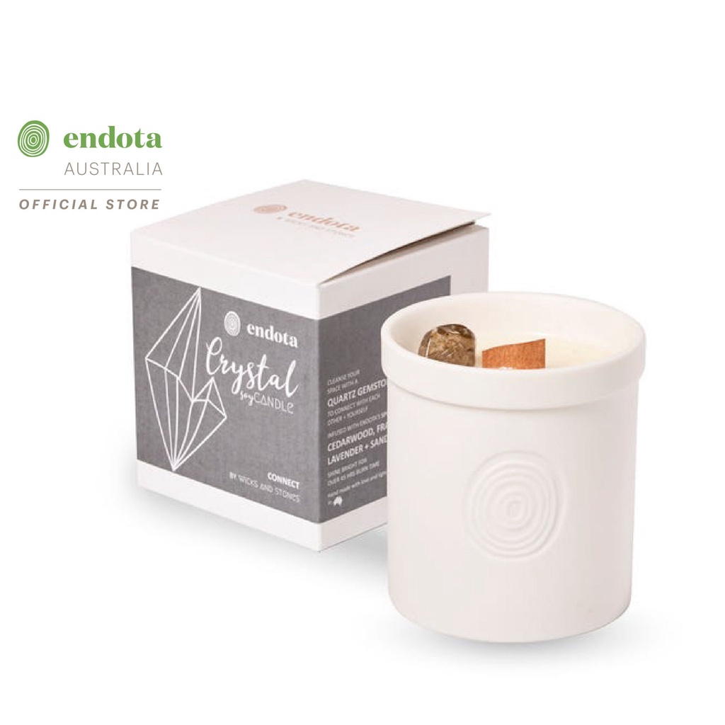 endota Intention Candle Connect เทียนหอม พร้อมหิน Connect Quartz