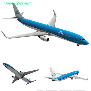 Amongspring&gt; โมเดลเครื่องบินกระดาษ 3D 1:100 Boeing 737 แฮนด์เมด DIY