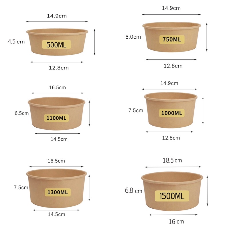 ถ้วยคราฟท์-1500ml-พร้อมฝาpp-50ชุด