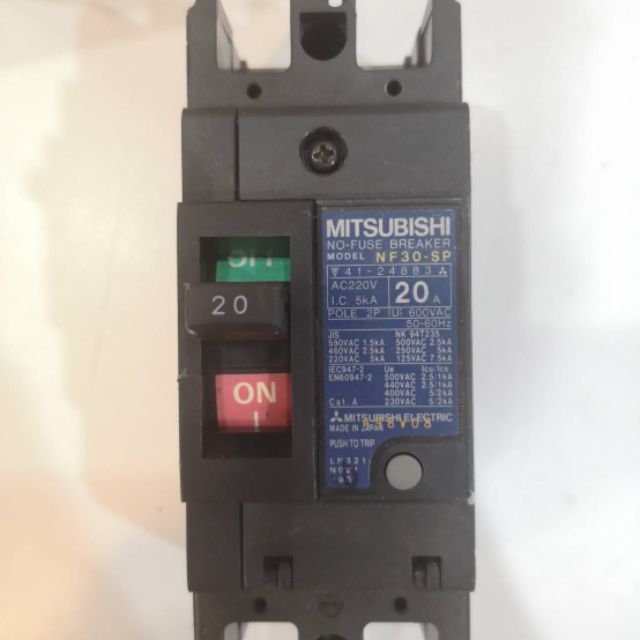 Breaker NF30-SP 20 Amp. 2 Pole ยี่ห้อ Mitsubishi | Shopee Thailand