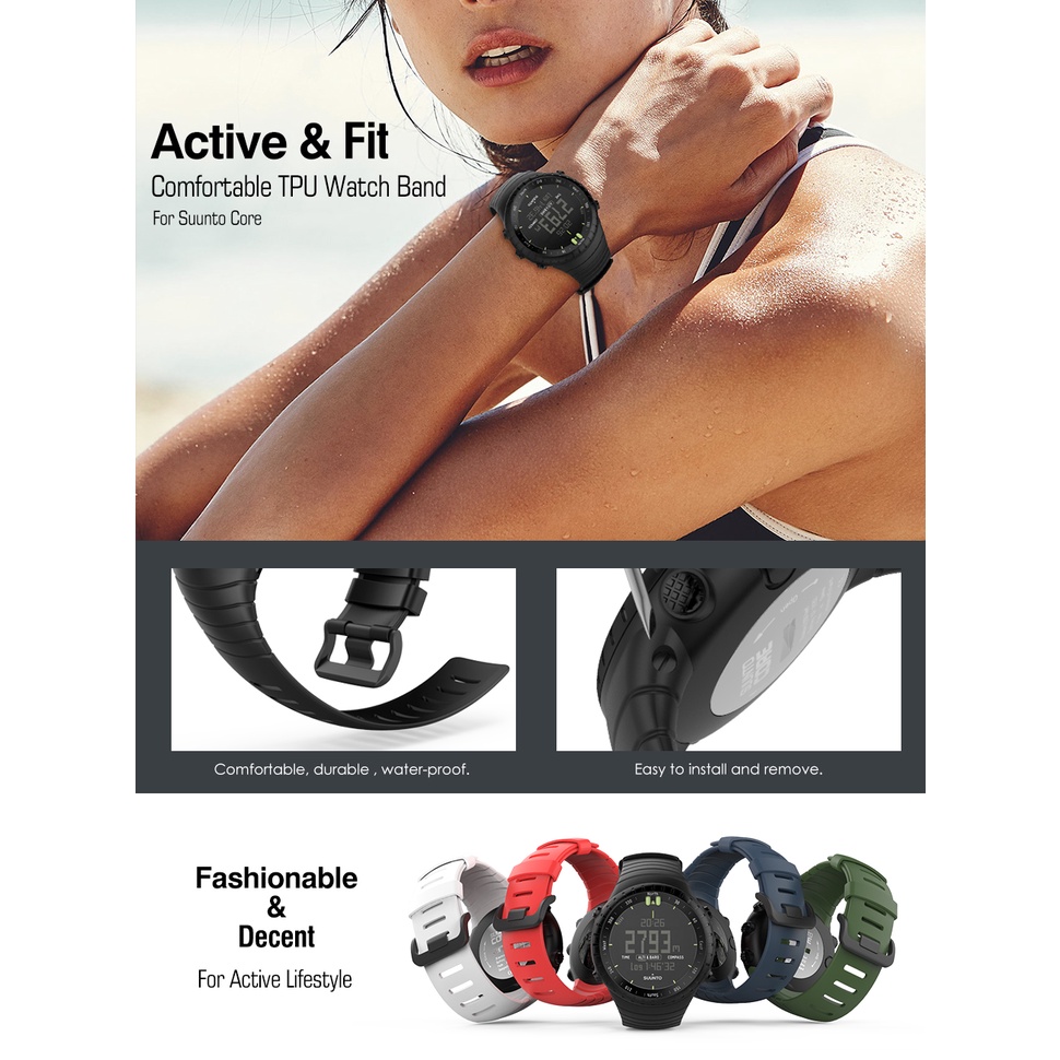 ภาพสินค้าสายนาฬิกาข้อมือซิลิโคนสําหรับ Suunto Core Smartwatch จากร้าน sunshinexu01.th บน Shopee ภาพที่ 8