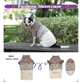 Pet cloths -Doggydolly Sweater ไหมพรม  เสื้อผ้าแฟชั่น สัตว์เลี้ยง ชุดผ้าหมาแมว   กันหนาว  Sweater W441